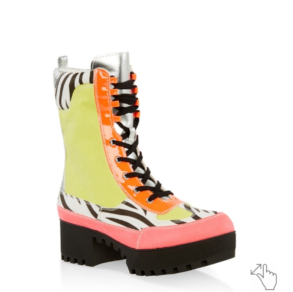 Lace up platform combat boots PRICE FIRM